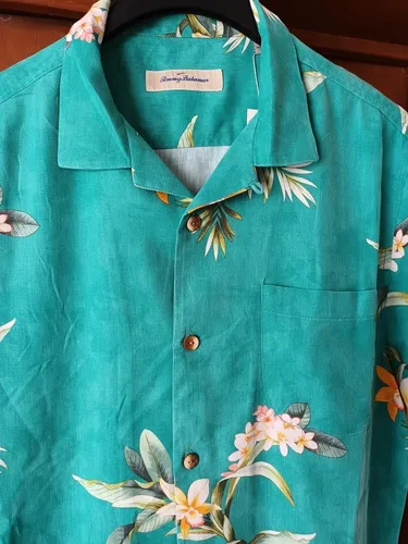 Camisa Tommy Bahama LG Adulto Flores Seda Env o gratis