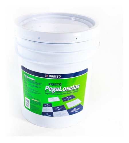 Presto Pega Losetas Blanco Vinilicas Cubeta 20kgs Presto 5pz