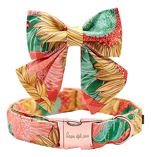 Collar Perro Estampado Primavera, Ajustable, Regalo Mascota