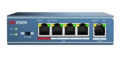Switch Poe Hikvision 4 Puertos + 1 Uplink 30w Ds-3e0105p-e/m