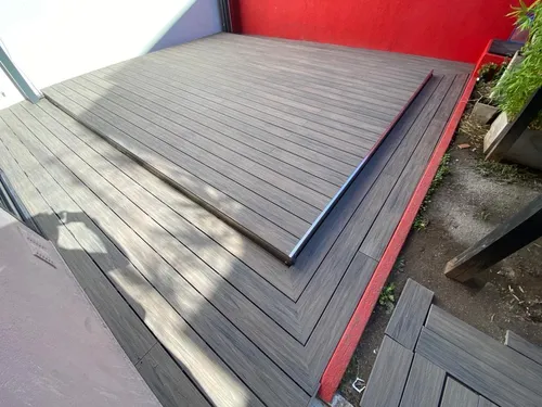 Deck Pvc Wpc Listón Co Extrusión Símil Madera Doble Faz