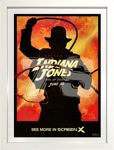 Poster De Película Indiana Jones. Afiche Látigo Fondo Oscuro