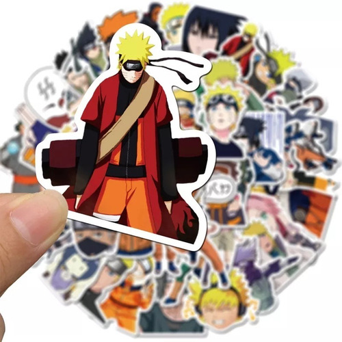 Imagen 3 de 5 de Set 50 Stickers Naruto Shippuden Anime Decorativo