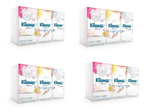Lenco Papel Kleenex Bolso 48 Pacotes Com 10 Lenços Atacado Kleenex lenço en caixa48 x 10 unidades c/u