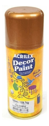 Decor Paint Acrilex 150ml/105g - Pode Ser Usada Em Isopor Cor Cobre