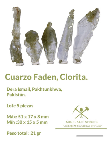 Mineral  Cuarzo Faden, Clorita Fadenquarz Lote #1