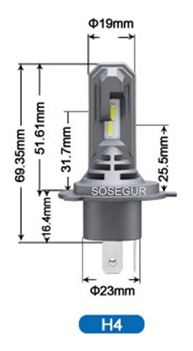 Ampolletas H19 Miniled Premium Para Hyundai Solaris Accent