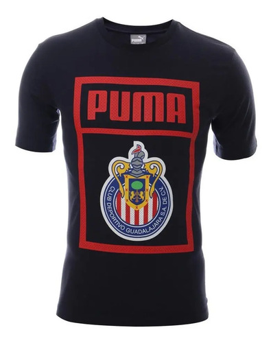 Playera Chivas Puma Tee Azul Marino Algodón Casual Original | MercadoLibre