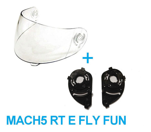 Kit Viseira + Reparo Capacete Mach5 Rt/fly Fun Original