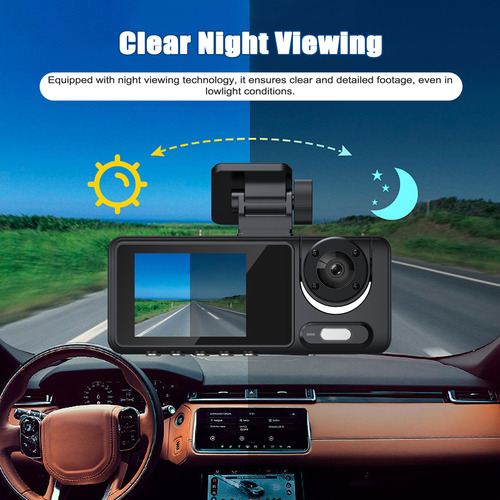 J Espejo Retrovisor Transparente Para Coche Con 3 Cámaras