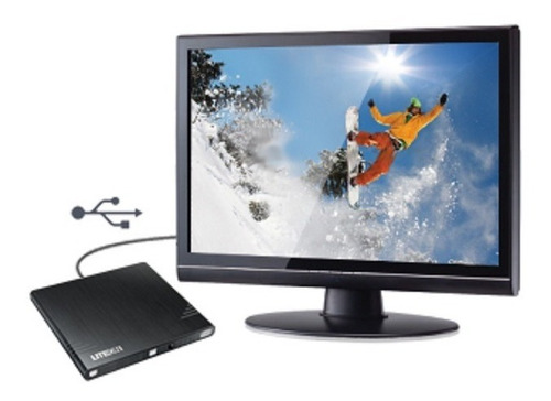 Imagen 3 de 5 de Grabadora De Dvd Externa Lite On Lectora Usb Slim 8x Black