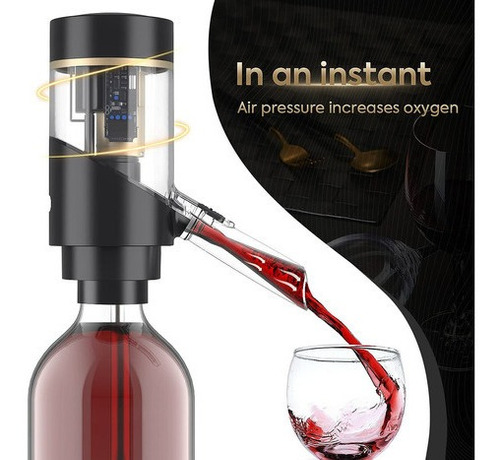 Sistema de difusor de aire para vino rojo y blanco con boquilla de metal NutriChef PSLWPMP50 Portátil y automático Dispensador de vino eléctrico 