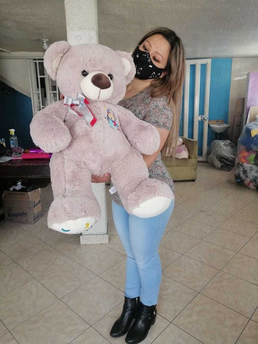 Oso De Peluche Grande 80cmts Mas Moño Y Perfume Importado
