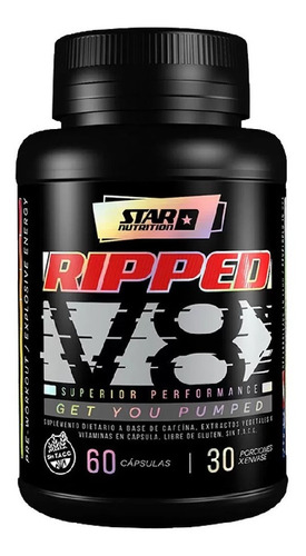 Ripped V8 Star Nutrition 60caps Quemador De Grasa Cafeina