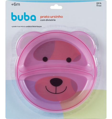 Imagem 4 de 5 de Prato Pratinho Raso Infantil C/ Divisória Refeição Bebe Buba