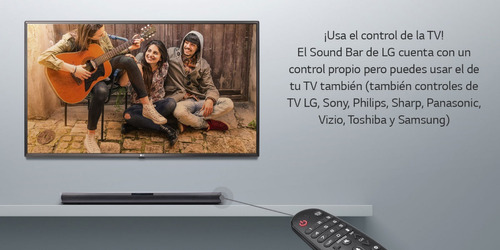 Barra de som Bluetooth LG Sj2 2.1 160w com subwoofer de cor preta