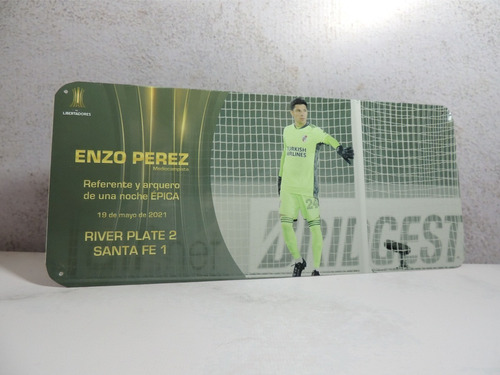 Chapa Homenaje Cartel River Plate Enzo Perez Arquero 13x30