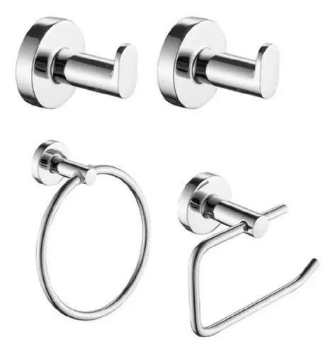 Set Accesorios Baño 4 Piezas Piazza Sensus  Kit 73228 Cromo