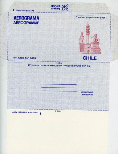 Filatelia Chilena, Aerogramas De Chile, Imágenes De Santiago