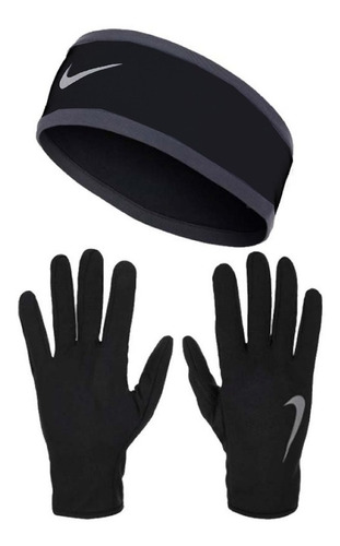 Nike Headband Gloves Set Mujer Bandana Guantes Correr