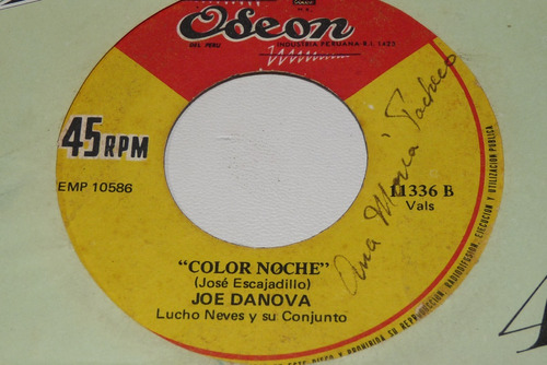 Jch- Joe Danova Regina Alcover Color Noche 45 Rpm