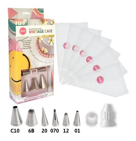 Imagen 2 de 9 de Set Decoración De Tortas Vintage Cake Parpen