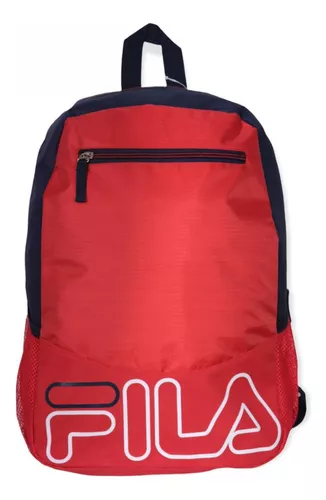 Mochila Fila Logo Bordado Rojo Backpack Color Rojo-Marino Diseño de la tela  Liso