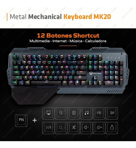 Imagen 3 de 10 de Teclado Gamer Mecanico Inverse Red Meetion Mt-mk20 Premium