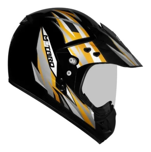 Imagem 2 de 2 de Capacete Motocross Ebf Motard Street Fechado Com Viseira