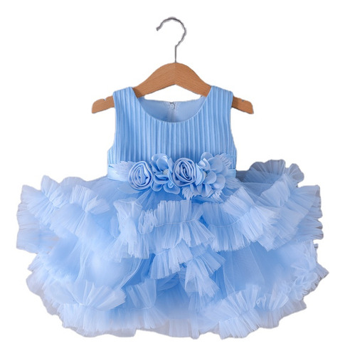 Vestido De Princesa Con Flores Para Niñas De 0 A 12 Meses, B