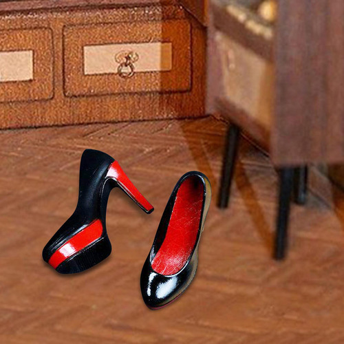 Zapatos De Tacón De Vestir A Escala 1/6 Retro Para Figuras