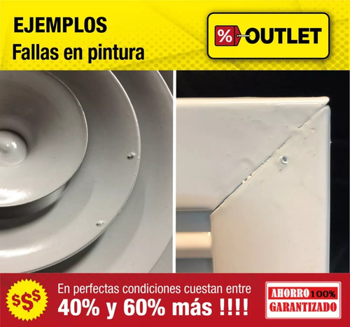 Difusor De Placa Cielorraso 60x60 Outlet Tiene Detalles Blanco