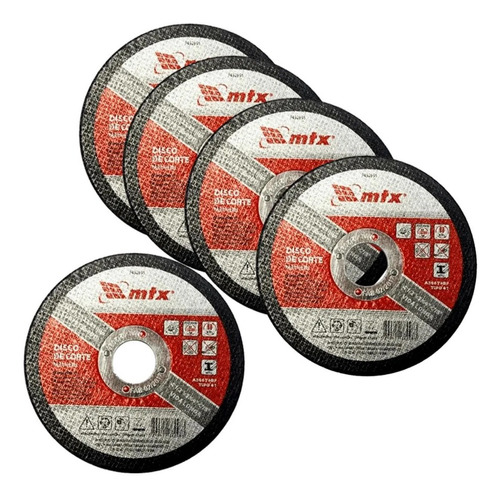  5 Discos De Corte Para Metal Mtx 115x1,0x22mm 7432655 