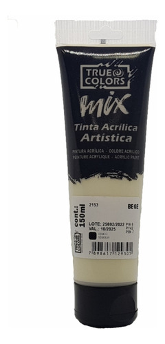 Tinta Acrílica Artistica Mix 150ml True Colors Cor Bege