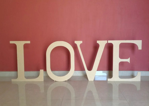 Love 170 X 53 Cms Mdf Crudo 9mm Decoración Boda Candy Bar