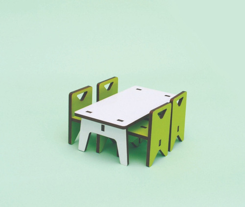 Imagen 3 de 8 de Muebles Casita Muñecas Infantil Comedor
