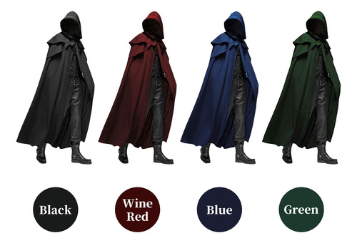 Capa Con Capucha, Capa Medieval, Disfraz De Cosplay