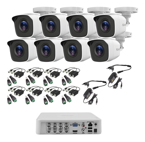 Kit Video Vigilancia 8 Cámaras Hikvision 720p Cctv Baluns