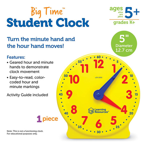 Learning Resources Big Time Reloj De Estudiante, 12 Horas