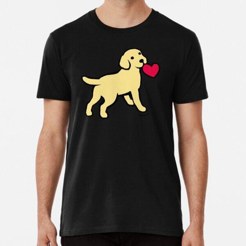 Remera Cachorro Labrador Amarillo Con Un Pequeño Corazón ALG