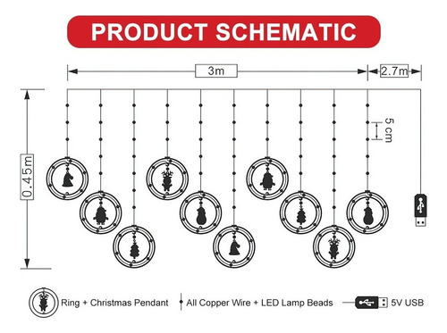 Cb . Lazhu Led Lámpara Holiday Light Usb Decoración