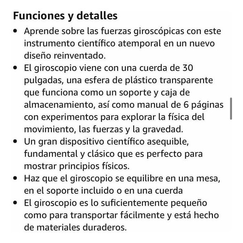 Juguete De Ciencia Nostálgico Giratorio Gyroscope Kosmos