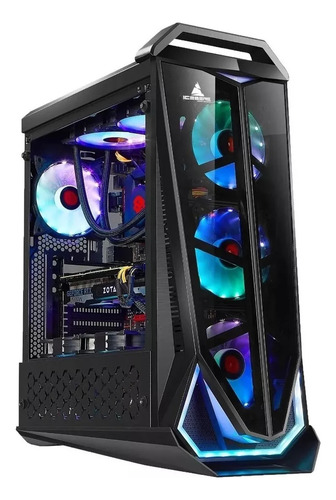 Caja Gabinete Iceberg Crystal Max - 4 Fans + Tira M-rgb