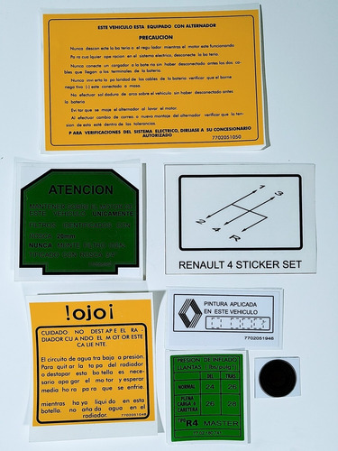 Renault 4,5,6,9,12,19 Set De Calcomanias O Stickers