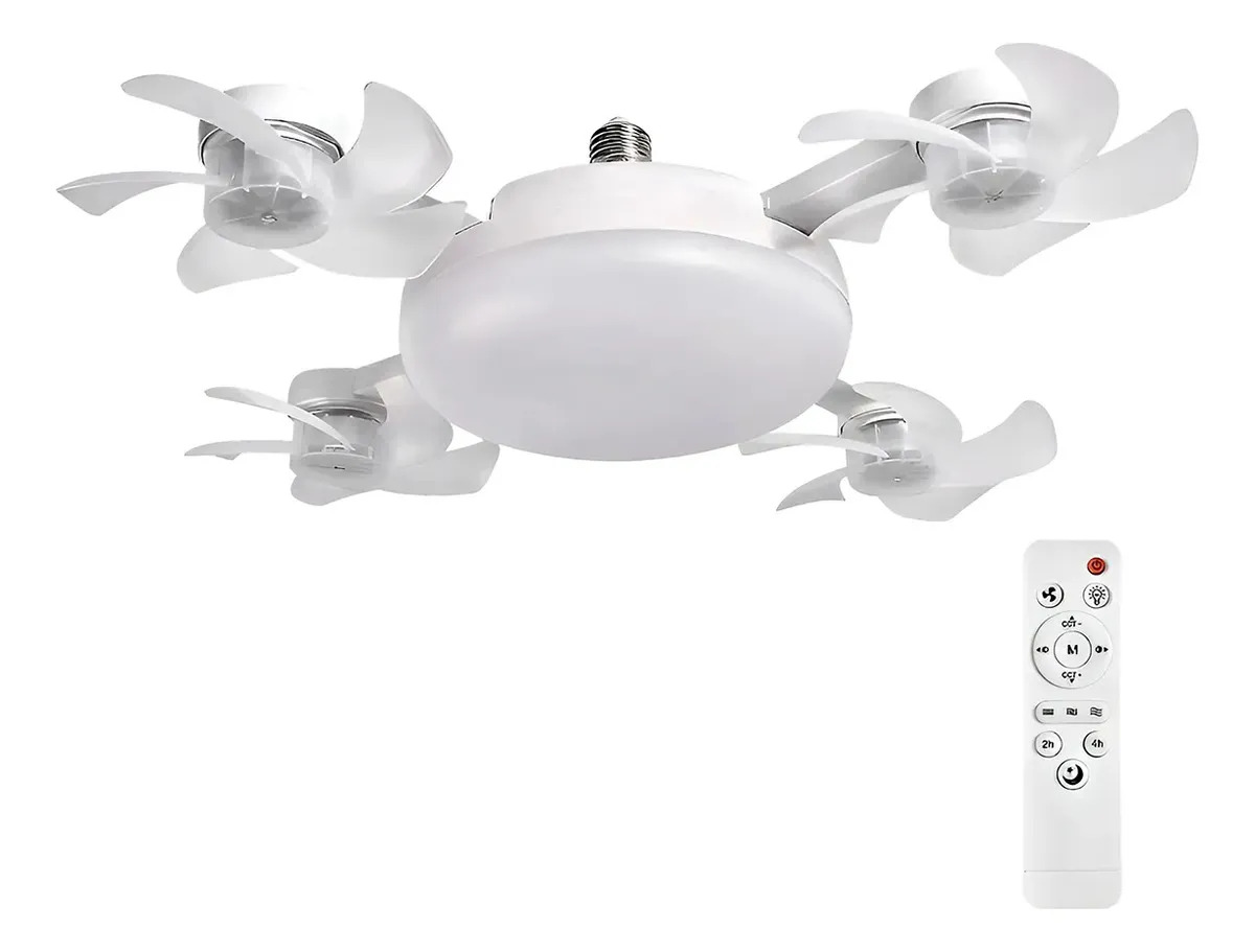 Ventilador Teto Dobrável Led Controle Remoto Luminária
