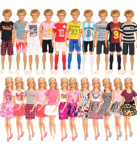 Super Kit com Sapatos E Roupas Para Boneca Barbie E Namorado Ken na  Americanas Empresas