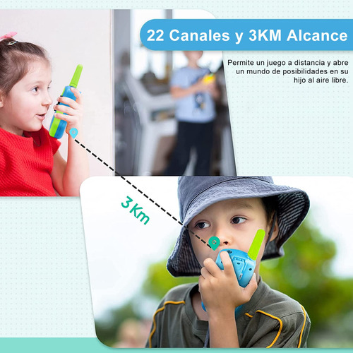 2 Pzas Walkie Talkies Para Niñas, 3km Largo Alcance Radios