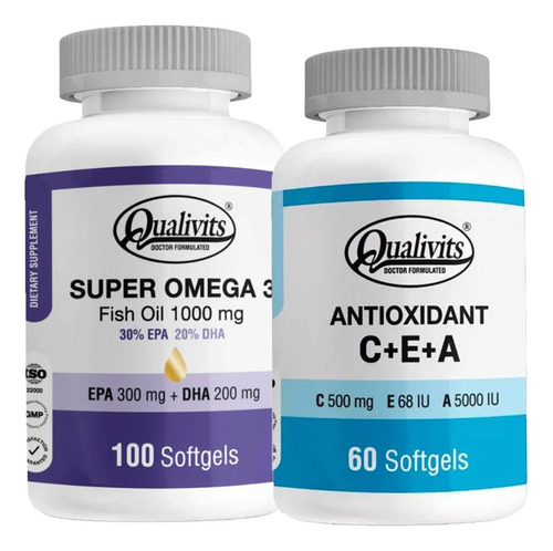 Super Omega 3 100 Cáp Antioxidante Vitamina C E A Qualivits