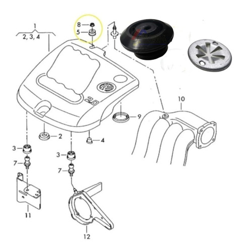 Goma Tapa De Motor  Golf Jetta A4 Ibiza 2.0l Envio Gratis!!!