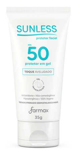 Protetor Solar Facial Sunless Gel Translúcido Fps 50 35g